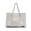 Mochila Transparente de Gran Capacidad Versión Coreana para Mujer 2025 Nuevo Bolso de Hombro Único Bolso Tote de Gelatina de PVC para Mujer