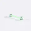Plástico suave barra lengua clavo brillo bola anillo de lengua acrílico flexible anillo de pecho decoración de lengua clavo de pecho joyería de piercing corporal