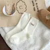 Meias Grossas Quentes de Lã Australiana Youjiaxiu Outono e Inverno para Mulheres, Meias Fofas e Fofinhas Bordadas de Cano Médio, Meias Largas