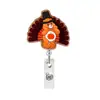 Pavo con Clip Retráctil Acrílico Insignia Acción de Gracias Regalo Fácil Identificación Personal Médico Serie de Hebilla Deslizante para Oficina