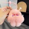 Chaveiro Pingente Fofo de Pelo de Coelho Rex Real Sorvete Carro Bobo Bola de Pelúcia Ins Pendurado na Bolsa Presente