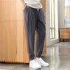 Pantalones de Verano Delgados de Algodón Lino de Pierna Recta Estilo Chino Lino Casual Talla Grande Sueltos de Pierna Ancha Harlan Rábano hasta el Tobillo para Hombre