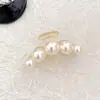 Pinza para el Cabello de Perla Grande Coreana Elegante Temperamento Pinza de Tiburón para la Parte Trasera de la Cabeza Pinza para el Cabello Accesorio para el Cabello