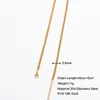 Estilo Europeo y Americano Chapado en Oro de 18K No se Desvanece Estilo Ins Moda Cadena para Clavícula de Mujer Cadena Lisa Cadena de Acero Inoxidable con Hoja DIY
