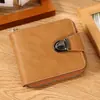 Carteira Masculina Transfronteiriça Novo Estilo Fivela de Cadeado Retrô Zíper PU Porta-Cartões Múltiplos Casual Grande Capacidade Porta-Moedas Venda por Atacado de Fábrica