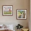 Pintura decorativa de arte de nicho retro francés, paisaje de atardecer, dormitorio, sala de estar, pintura colgante, fondo de sofá nórdico, mural central