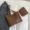 Bolsa simples para todas as combinações, grande capacidade feminina, 2024, nova bolsa de compras casual de outono e inverno, bolsa de ombro para deslocamento
