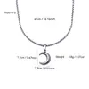 Colar Pingente Lua em Aço Titânio Feminino Corrente Clavícula Verão Moda Joias Banhadas a Ouro 18K Aço Inoxidável Joias para o Dia a Dia