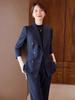 Traje de Negocios Azul Marino, Elegante y Profesional, Atuendo Formal, Corte Entallado para Mujeres Petites, Estilo para Viajar al Trabajo