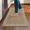 Tapete de Linho Transfronteiriço, Cor Sólida, Espessado, Tapete de Chão para Casa e Cozinha, Absorvente de Água, Tapete Resistente a Manchas, Padrão Diagonal, Tapete Resistente a Manchas, Tapete Antiderrapante