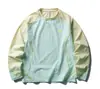 Camiseta de manga comprida com proteção solar para outono, color block, absorção de suor, respirável, secagem rápida, leve, top esportivo para fitness