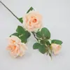 Rosa Simulação Haste Única Multi-cabeça Toque Real Rosa Casamento Flor Simulação Ornamento Sala de Estar Fotografia Flor Artificial Flor de Seda Atacado