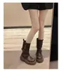 Botas Martin Nuevas Elegantes con Hebilla Otoño/Invierno 2026 para Mujer Versátiles de Gama Alta Suela Gruesa Botas de Media Caña con Felpa