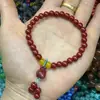 Pulseira de Cinábrio Natural de Alto Teor Zijin Cinábrio Versátil Cabaceira Corajosa Design de Nicho Melhor Amiga Presente Pulseira Feminina