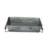 Bandeja rústica americana de hierro galvanizado mango de madera mango mango mango rectangular metal placa galvanizada plato