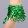 Falda de lentejuelas para danza del vientre de Halloween, sexy, con borlas bossimi, toalla de cadera de cuatro capas, barra DS, cadena de cintura para actuación
