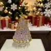 Adorno de Vidrio Artesanal para Árbol de Navidad Zibo, Árbol de Navidad de Vidrio Cepillado Hecho a Mano para Decoración de Escritorio