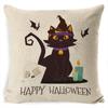 Funda de Almohada de Halloween Amazon Nueva Lino Felpa Corta Funda de Cojín Cubierta de Sofá Animación Dibujos Animados Almohada Festiva