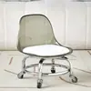 Banqueta giratória doméstica de acrílico, silenciosa e suave, adequada para crianças aprendendo a andar, banqueta baixa, cadeira de malha, cadeira pequena, com rodízios