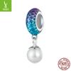 Amuleto plateado cuentas de concha de fantasía original cuentas de posicionamiento de silicona de escama de pez misterioso viento oceánico s925 cuentas para pulsera de plata