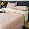 Cubrecama liso de algodón, sábana bajera, protector de colchón acolchado de algodón puro de doble cara, juego de tres piezas, apto para todas las estaciones, cubrecama de tatami