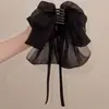 Pinza de Clip con Lazo de Malla y Gypsophila para Bebé, Pasador de Pelo de Gama Alta para Cola de Caballo Baja, Accesorios para el Cabello en la Parte Posterior de la Cabeza