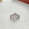 Anillo Corona Rosa con Sentido de Diseño Nicho Dulce y Exquisito, Temperamento Lujo Ligero de Alto Sentido, Moda Versátil, Anillo Abierto