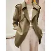 Elegante e estruturado sobretudo, casaco feminino de comprimento médio para primavera e outono, nova moda feminina primavera e outono 2026, casaco feminino de outono