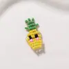 Lindos Dibujos Animados Tejidos con Cuentas Plátano Piña Manzana Pendientes de Fruta DIY Colgantes de Oreja Cadena de Teléfono Colgante de Llavero