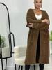 Cárdigan Abrigo de Punto Blanco Imitación Mink Transfronterizo para Mujer, Otoño e Invierno, Largo, Holgado, Esponjoso
