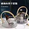 Cesta de Frutas de Vidrio de Borosilicato Estilo Nórdico Ins Creativa Cesta Portátil para Frutas Secas del Hogar Cesta de Frutas Transparente para Sala de Estar