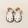 Sandálias de Princesa com Solado Macio e Biqueira Fechada, Sapatos Infantis Fofos para Meninas, Sapatinhos de Coelho para Bebê, Sapatos para Crianças Pequenas em Off-White