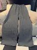 Calça de Pijama Xadrez de Camadas Alta Feminina Fina para Caminhada Simples Casual Solta Usável Super Longa para Casa