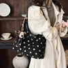 Bolso tote de lunares estilo coreano nuevo 2026, gran capacidad, moda retro, estilo relajado, casual, chic y adecuado para ir al trabajo