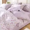 Juego de Ropa de Cama de Cuatro Piezas Sábana 100% Algodón Puro Funda Nórdica Juego de Tres Piezas para Dormitorio Funda de Colcha Cubierta de Cama Juego de Sábanas Ajustables de Cuatro Piezas