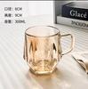 Taza de Beber de Sala de Estar de Gama Alta para el Hogar Estilo Ins Femenino para Leche Taza de Café de Alto Valor Vasos de Vidrio Liuliangjiao con Asa