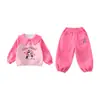 Doce Conjunto para Meninas Novo 2026 Primavera e Outono Moletom Estiloso de Desenho Animado Infantil Conjunto de Duas Peças da Moda para Bebês Meninas