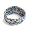 Diadema Bohemio Ins Versátil Elegante Nudo Cruzado Diadema Deportiva de Yoga Estampada Versión Ancha para Mujeres con Coronilla Alta