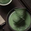 Taza de té de sombra de bambú blanco pintada a mano Miyan, taza de té de cerámica hecha a mano, taza maestra para el hogar, juego de té de kung fu de neumático fino, taza de té