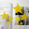 Pastel de Cumpleaños Horneado Decoración Papel Brillante con Purpurina Bronceado Amor Estrella Pareja Tarjeta Bandera Mesa de Postres Suministros