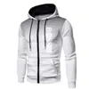 Suéter casual com capuz estampado para homens outono e inverno com forro de fleece com zíper pullover moletom com capuz em estoque