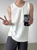 2026 Verano Nuevo Estilo Perezoso Casual Holgado Canalé Sin Mangas Camiseta Sin Mangas Chaleco Color Sólido Hombre Tendencia