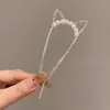 Elegante Pasador de la Dinastía Han Peine en Forma de U Artefacto para el Cabello Pasador con Cabeza de Bola Estilo Antiguo Adorno Fijo para el Cabello para Mujeres en la Parte Posterior de la Cabeza