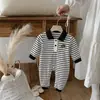 2026 Ropa de Otoño para Bebé Niños Bebé Romper Guapo Manga Larga Cuello Polo Elegante Ropa Base para Gatear
