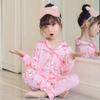 Pijama Nuevo para Niños Primavera y Otoño Manga Larga para Niño Lindo Cárdigan Delgado para Niña Ropa para el Hogar con Aire Acondicionado Traje de Dibujos Animados
