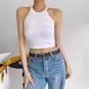 Camisola Sexy Sexy de Cuello Halter para Mujer 2025 Nuevo Estilo de Principios de Primavera Top Corto de Hombro Ajustado para Mujer