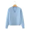 Cruza AliExpress 2026 Nueva Llegada Primavera Ropa de Mujer Manga Larga Cuello en V Tejido de Punto Suave Suéter 2142192