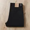 Pantalones casuales de sarga de algodón color gris oscuro para hombre, otoño e invierno 2022, nuevos, de cintura media-alta, elásticos, gruesos, rectos, holgados, para negocios