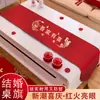 Nuevo Camino de Mesa Rojo Estilo Chino para Boda, Mantel para Mesa de Café, Decoración de Sala de Boda de Lujo Ligero de Gama Alta, Mantel Largo Festivo Estilo Chino