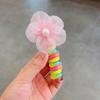 Menina bonito cabelo quebrado arco-íris linha telefônica puxar anel cabeça corda rabo de cavalo updo cabelo artefato grampo de cabelo grampo de cabelo desenho animado cocar